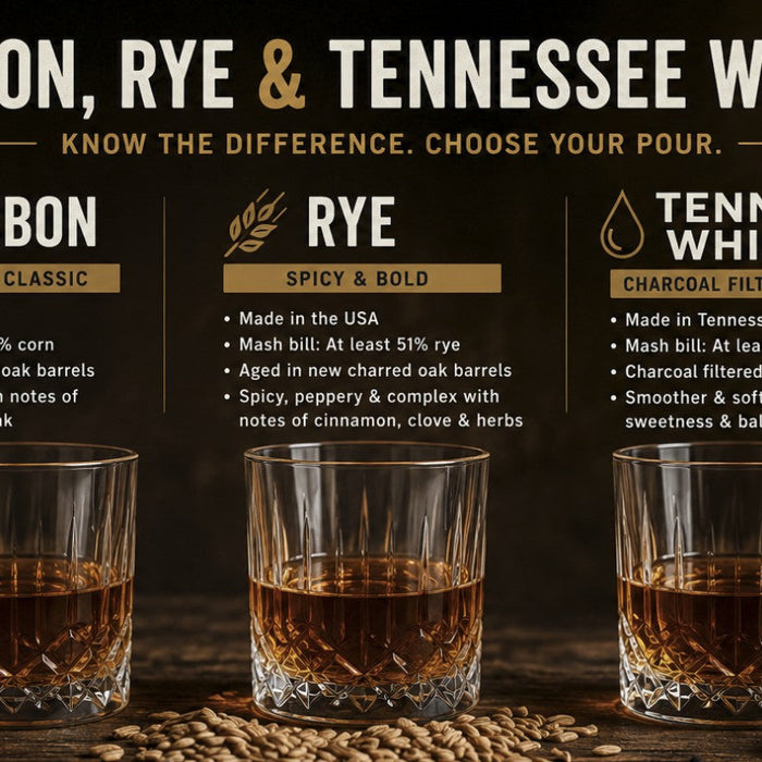 Bourbon vs Rye vs Tennessee Whiskey — Differences Explained