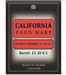 Label for Harry's Barrel #7 at California Food Mart, aged 10 years, showcasing unique bourbon details.