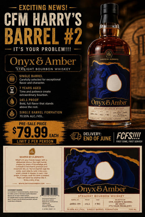Onyx & Amber Barrel # 2, 141.1 Proof, 7 Years ( Coming Soon)